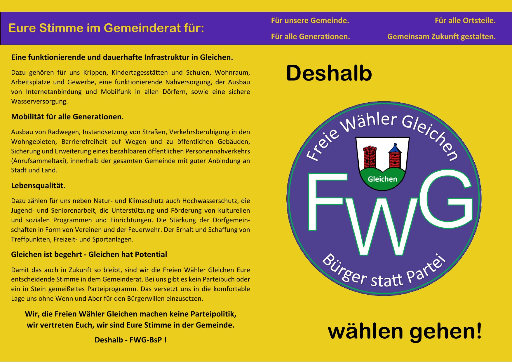Flyer zur Gemeinderatswahl 2026 – Rückseite